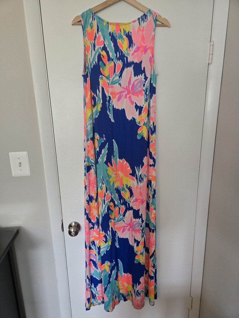 Lilly Pulitzer Floral Natalia Maxi Dress - Pink and Blue Size L - Picture 2 of 4